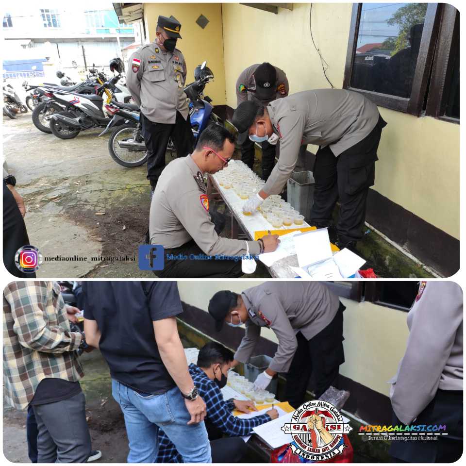 Lakukan Test Urine Mendadak Kepada Personil Polres Sintang, Kapolres Tegaskan Tidak Ada Toleransi Bagi Penyalahgunaan Narkoba.