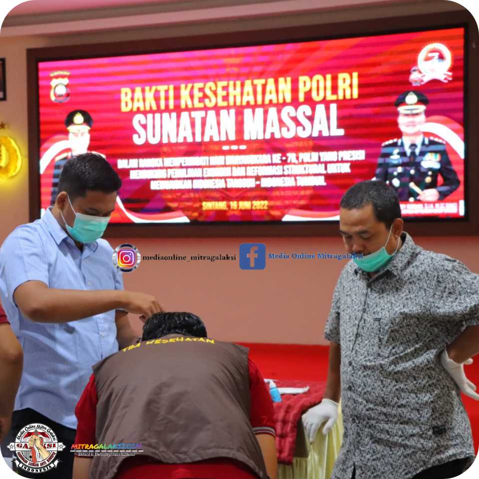 Semarakan Hari Hut Bhayangkara, Polres Sintang Adakan Sunatan Massal Gratis.