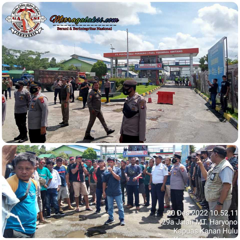 Adanya Pasokan Jatah Minyak Anggota; Sopir Demonstrasi di Depot Pertamina Sintang.