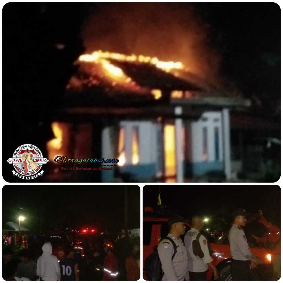 Akibat Korsleting Listrik, Sebuah Rumah di Kampung Sungai Kunyit Ludes Terbakar.