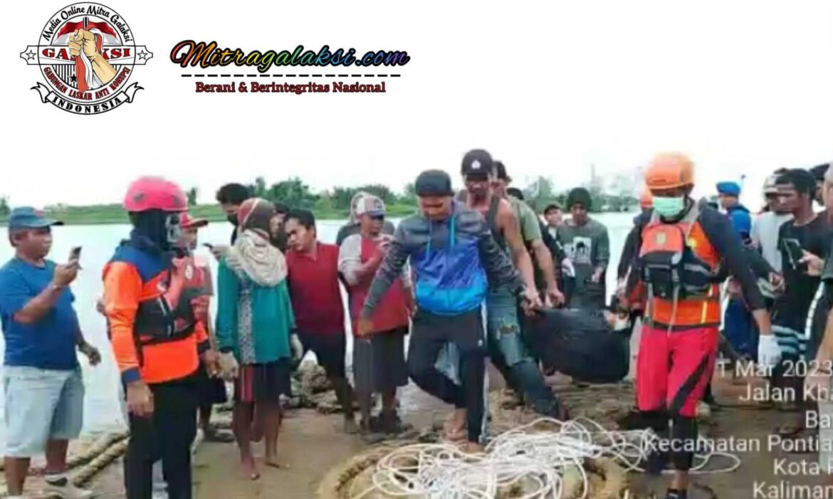 Tim SAR Gabungan Berhasil Temukan Jenazah Korban Tenggelam di Sungai Kapuas Pontianak Utara.