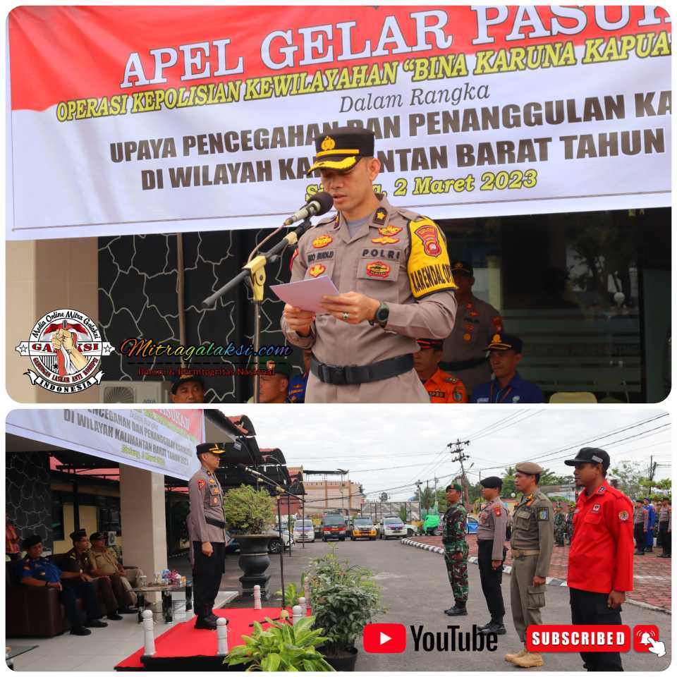 Polres Sintang Menggelar Operasi Bina Karuna Kapuas 2023, di Halaman Mapolres Sintang.