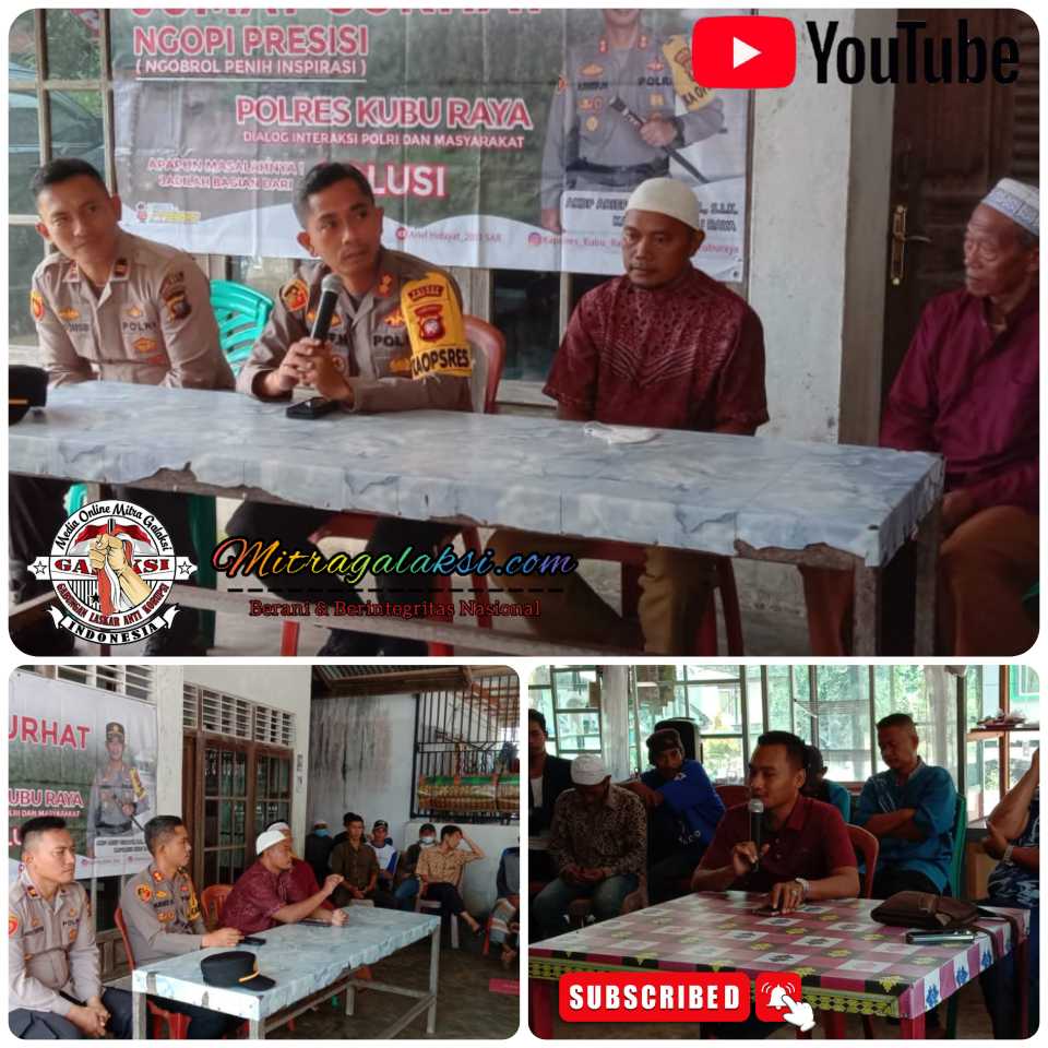 Kapolres Kubu Raya AKBP Arief Hidayat SH,S,I,K, Gelar Jumat Curhat di Desa Kuala Mandor B.