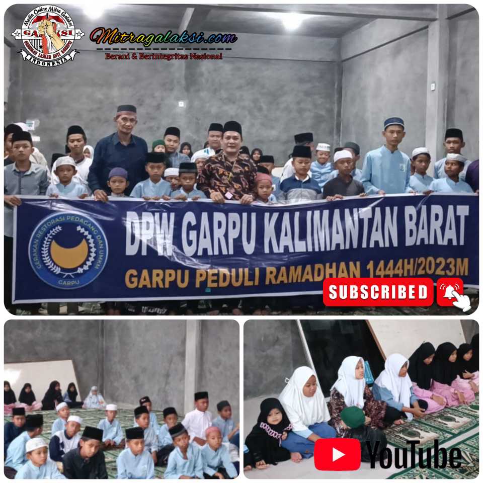 DPW & DPD Gerakan Restorasi Pedagang Dan UMKM (GARPU) Kalimantan Barat, Berbagi Takzil Buka puasa Bersama Santri di Masjid AD DHIYA UL LAMI.