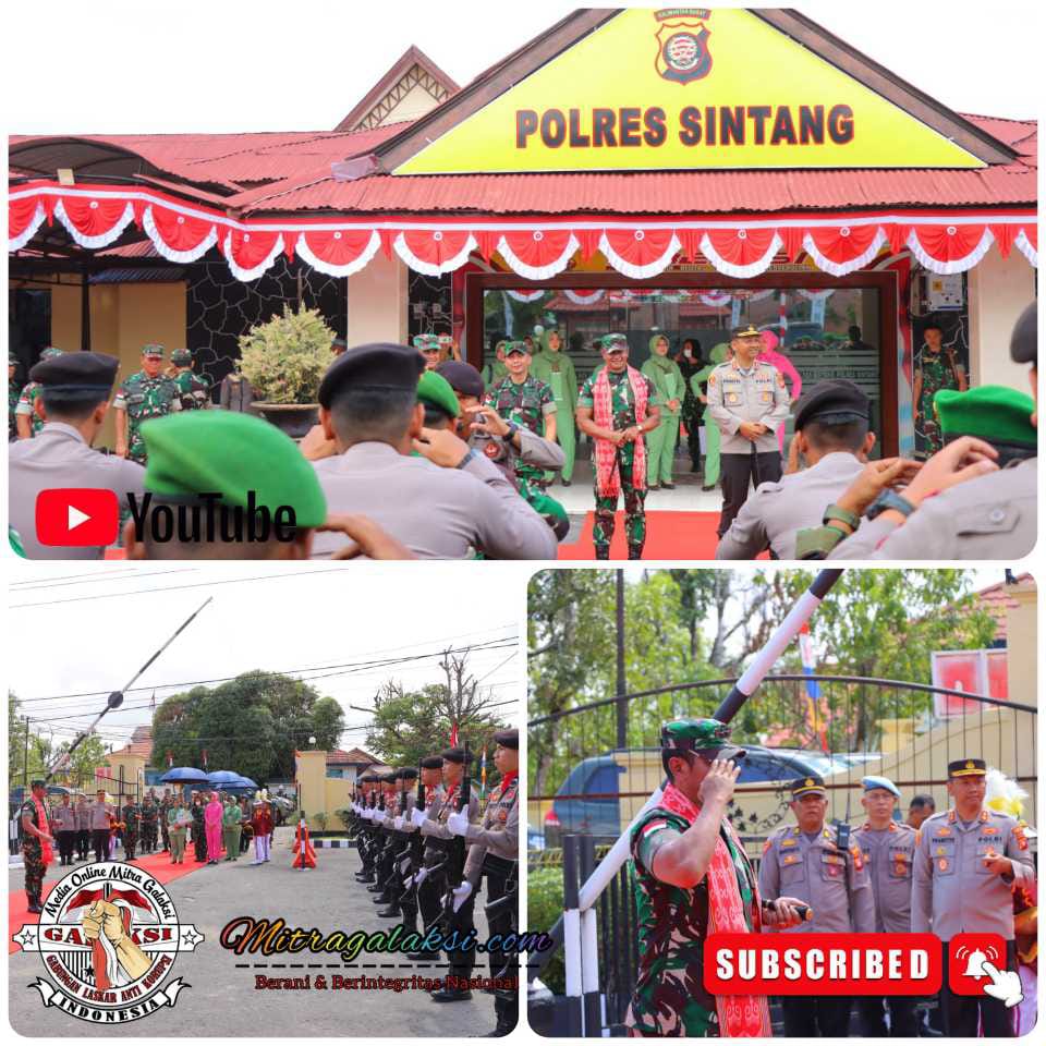 Seluruh Jajaran Pejabat Utama Polres Sintang Sambut Pangdam XII/TPR di Mapolres Sintang