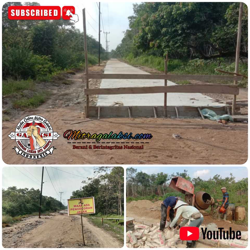 Pembanggunan Jalan Poros Rabat Beton Dusun Pelita Jaya, Kuala Mandor B Tanpa Papan Plank.