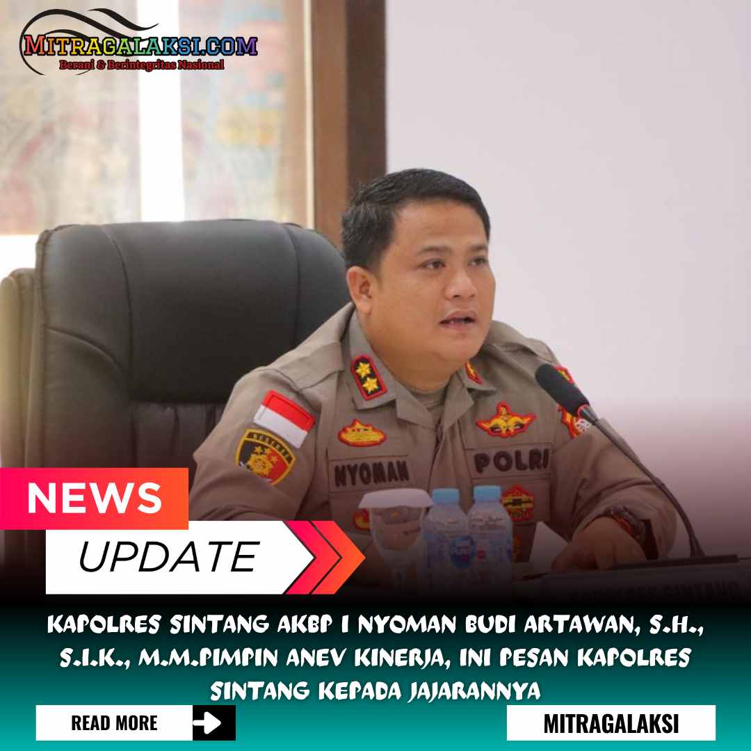 Kapolres Sintang AKBP I Nyoman Budi Artawan, S.H., S.I.K., M.M.Pimpin Anev Kinerja, Ini Pesan Kapolres Sintang Kepada Jajarannya