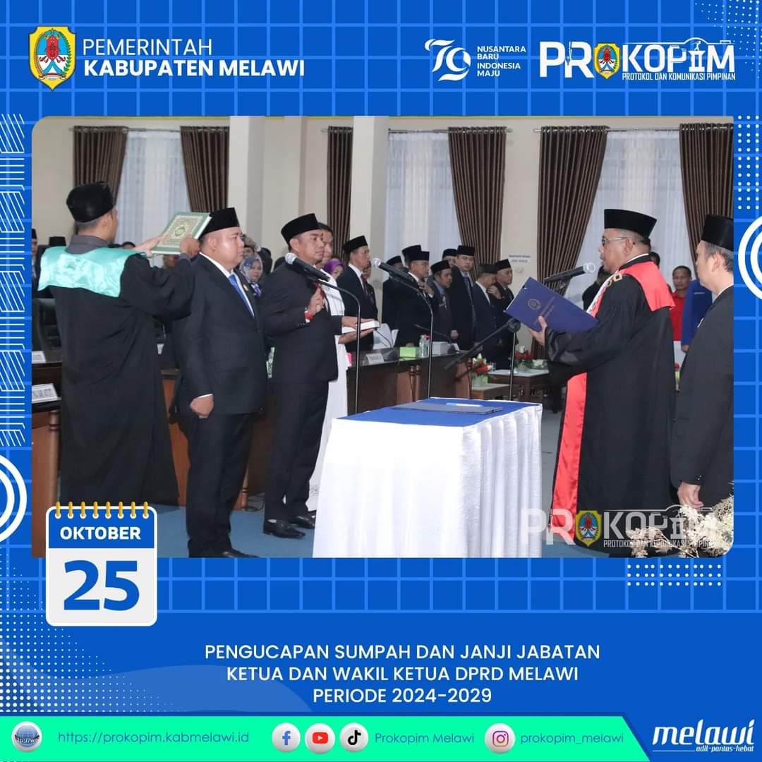 Pjs. Bupati Melawi Hadiri Rapat Paripurna Pengucapan Sumpah/Janji Pimpinan DPRD Kabupaten Melawi Periode 2024-2029