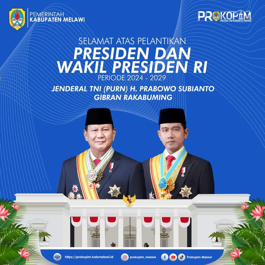 Pemerintah Kabupaten Melawi Ucapkan Selamat atas Pelantikan Presiden dan Wakil Presiden RI Periode 2024-2029