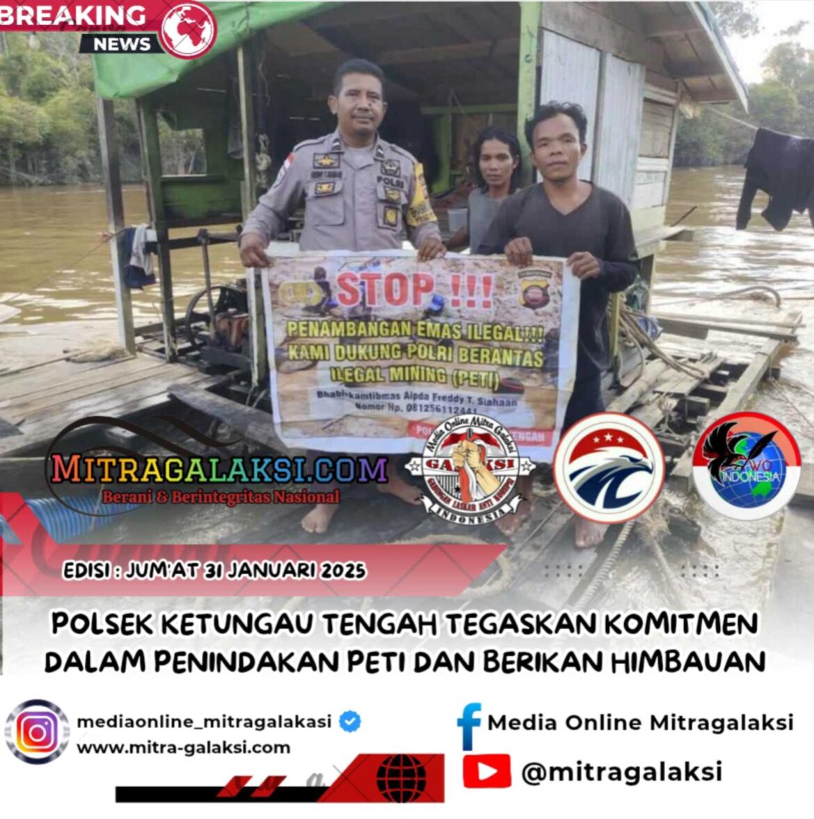 Polsek Ketungau Tengah Tegaskan Komitmen dalam Penindakan PETI dan Berikan Himbauan